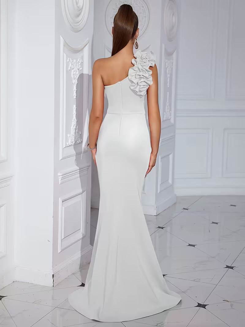 French-Style Off-Shoulder Evening Gown for Women – Elegant Cocktail & Formal Party Dress